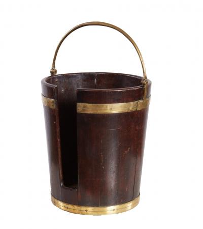 Georgian Mahogany and Brass Plate Bucket