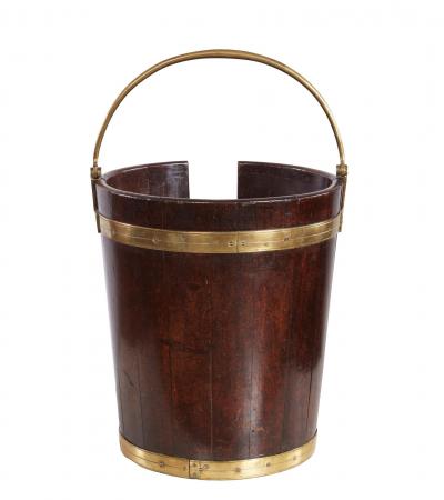 Georgian Mahogany and Brass Plate Bucket
