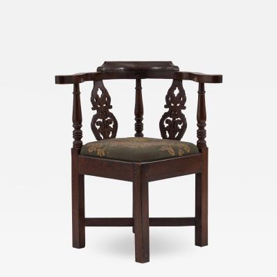 Georgian Oak Corner Arm Chair