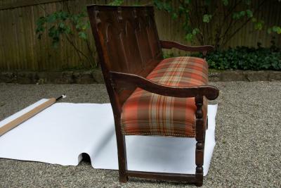 Georgian Oak Settle Bench circa 1780