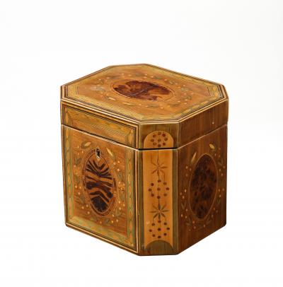 Georgian Octagonal Inlaid Tea Caddy