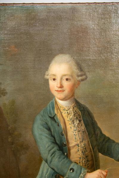Georgian Portrait Painting Of A Boy Holding A Kite