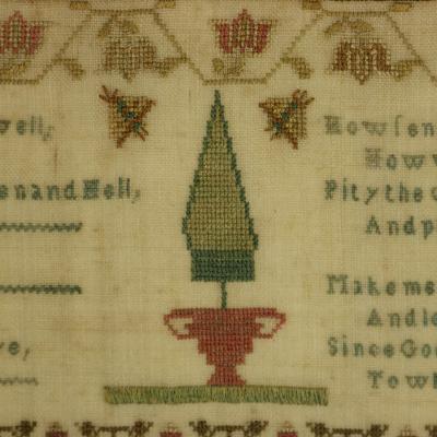 Georgian Sampler 1803 Jane Muncy Aged 9