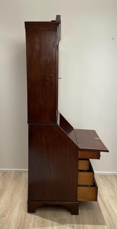 Georgian Secretary Mahogany Bookcase Circa 1770