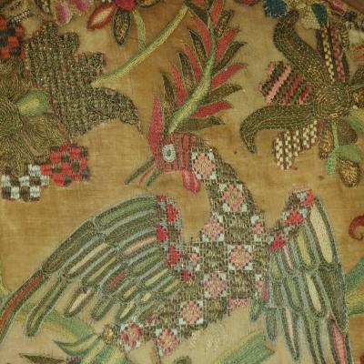 Georgian Silkwork Embroidery Picture of a Ho ho Bird