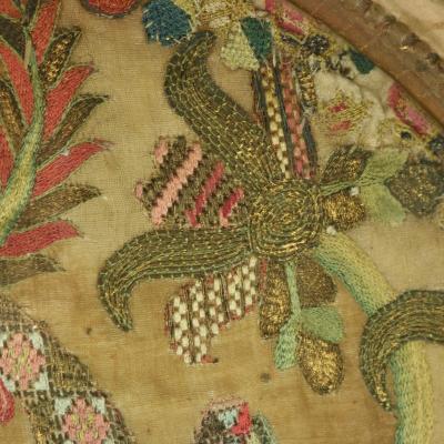 Georgian Silkwork Embroidery Picture of a Ho ho Bird