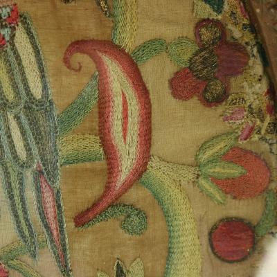 Georgian Silkwork Embroidery Picture of a Ho ho Bird