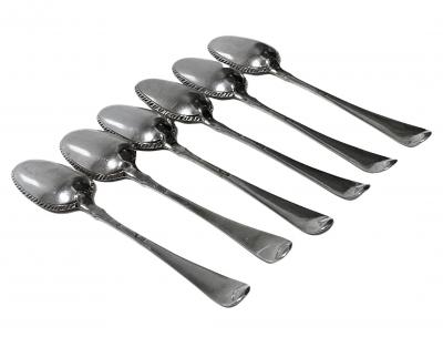 Georgian Silver Feather Edge 6 Teaspoons London C 1770 Philip Roker