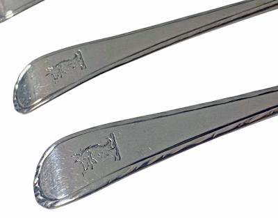 Georgian Silver Feather Edge 6 Teaspoons London C 1770 Philip Roker