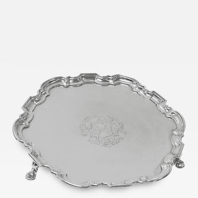 Georgian Silver Salver Tray London 1736 Gabriel Sleath