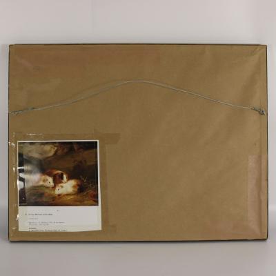 Georgian Woolwork Embroidered Picture of Guinea Pigs