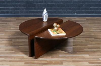 Gerald McCabe Gerald McCabe Waterfall Shedua Lucite Coffee Table for Orange Crate Modern