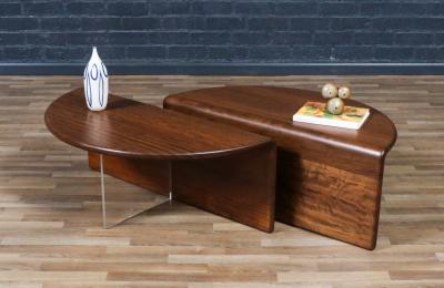 Gerald McCabe Gerald McCabe Waterfall Shedua Lucite Coffee Table for Orange Crate Modern