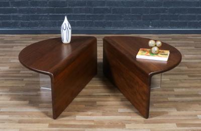 Gerald McCabe Gerald McCabe Waterfall Shedua Lucite Coffee Table for Orange Crate Modern