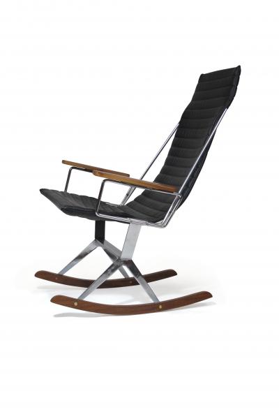 Gerald McCabe Gerald McCabe for Brown Saltman Steel and Walnut Rocking Chair