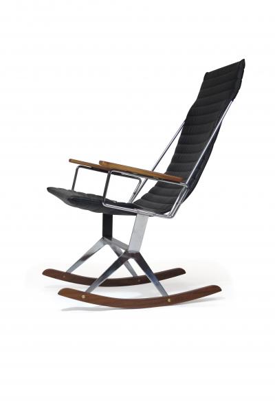 Gerald McCabe Gerald McCabe for Brown Saltman Steel and Walnut Rocking Chair
