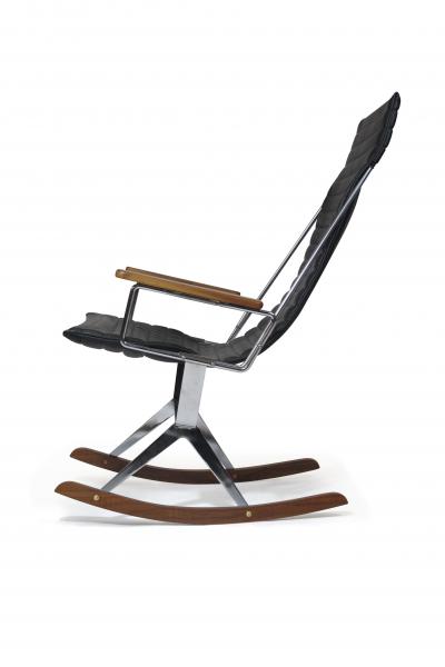 Gerald McCabe Gerald McCabe for Brown Saltman Steel and Walnut Rocking Chair