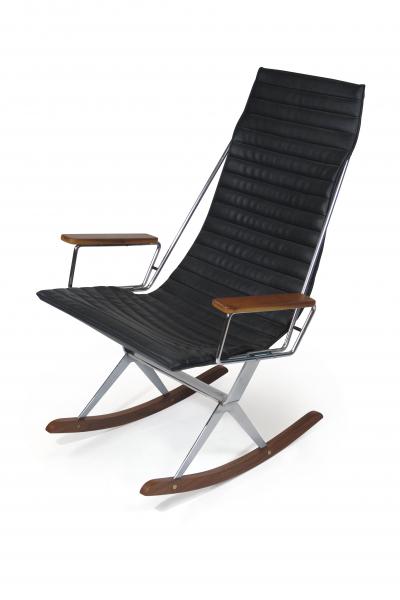 Gerald McCabe Gerald McCabe for Brown Saltman Steel and Walnut Rocking Chair