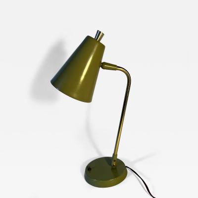 Gerald Thurston AVACADO GREEN GERALD THURSTON MCM LIGHTOLIER ARTICULATED DESK TABLE LAMP