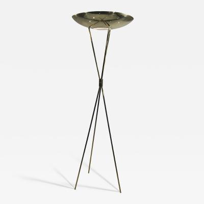 Gerald Thurston EXCEPTIONAL MID CENTURY BRASS TRIPOD TORCHIERE FLOOR LAMPS BY GERALD THURSTON