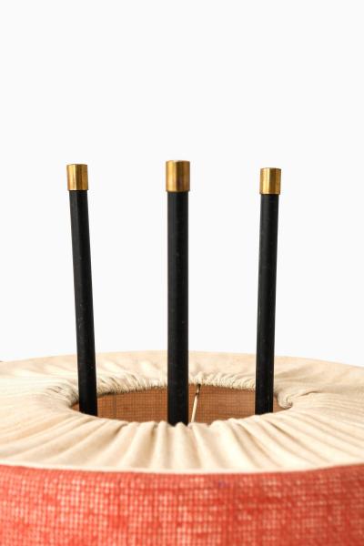 Gerald Thurston Early Floor Lamp in Black Lacquered Metal and Brass by Gerald Thurston 1950s