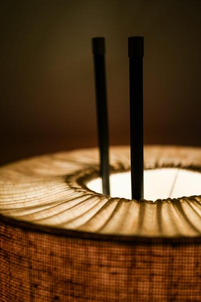 Gerald Thurston Early Floor Lamp in Black Lacquered Metal and Brass by Gerald Thurston 1950s