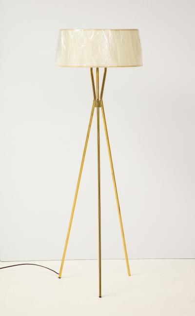 Gerald Thurston Gerald Thurston Lightolier Brass Tripod Floorlamp