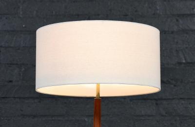 Gerald Thurston Gerald Thurston Sculpted Tripod Brass Walnut Table Lamp for Lightolier