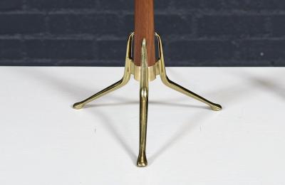 Gerald Thurston Gerald Thurston Sculpted Tripod Brass Walnut Table Lamp for Lightolier