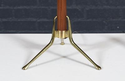 Gerald Thurston Gerald Thurston Sculpted Tripod Brass Walnut Table Lamp for Lightolier