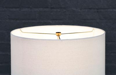 Gerald Thurston Gerald Thurston Sculpted Tripod Brass Walnut Table Lamp for Lightolier