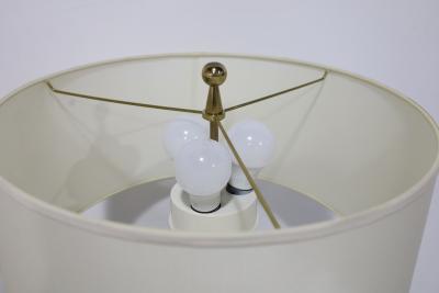 Gerald Thurston Gerald Thurston for Lightolier Hourglass Porcelain and Brass Table Lamps