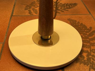 Gerald Thurston MID CENTURY BRASS AND WOOD LAMP BY GERALD THURSTON