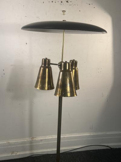Gerald Thurston MID CENTURY REFLECTOR THREE ADJUSTABLE CONE FLOOR LAMP BY GERALD THURSTON