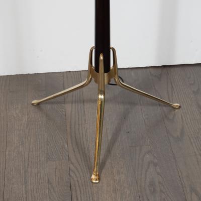 Gerald Thurston Mid Century Modern Floor Lamp in Brass Ebonized Walnut by Gerald Thurston