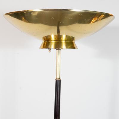 Gerald Thurston Mid Century Modern Floor Lamp in Brass Ebonized Walnut by Gerald Thurston