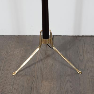 Gerald Thurston Mid Century Modern Floor Lamp in Brass Ebonized Walnut by Gerald Thurston