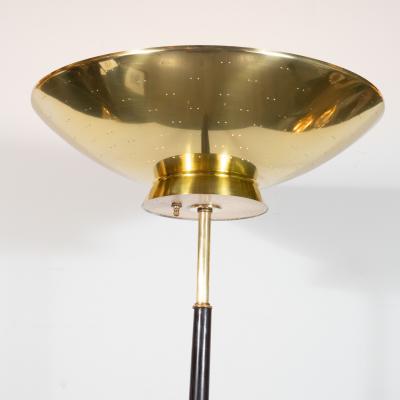 Gerald Thurston Mid Century Modern Floor Lamp in Brass Ebonized Walnut by Gerald Thurston