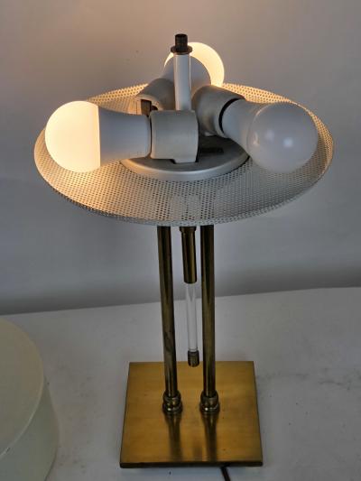 Gerald Thurston Pair Vintage Gerald Thurston for Lightolier Brass Lucite Lamps Circa 1950s