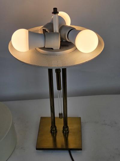 Gerald Thurston Pair Vintage Gerald Thurston for Lightolier Brass Lucite Lamps Circa 1950s