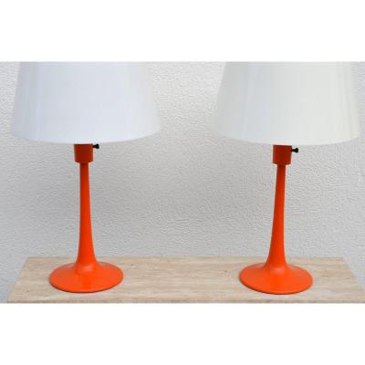 Gerald Thurston Pair of Pristine Condition Vintage Table Lamps by Gerald Thurston for Lightolier