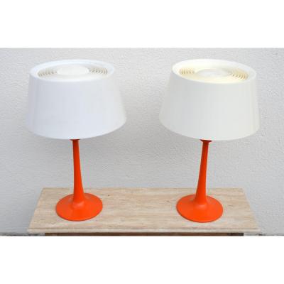 Gerald Thurston Pair of Pristine Condition Vintage Table Lamps by Gerald Thurston for Lightolier