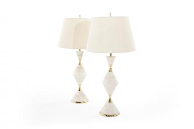 Gerald Thurston Porcelain Hourglass Table Lamps by Gerald Thurston 1950s