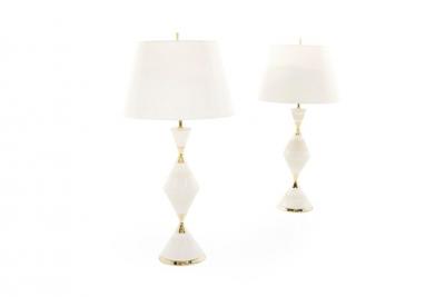 Gerald Thurston Porcelain Hourglass Table Lamps by Gerald Thurston 1950s