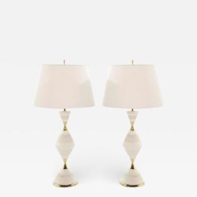Gerald Thurston Porcelain Hourglass Table Lamps by Gerald Thurston 1950s