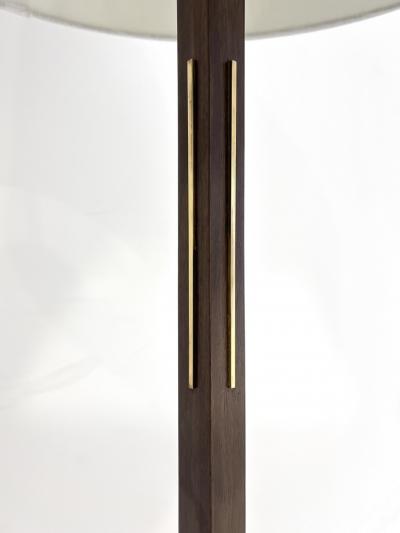 Gerald Thurston RARE WALNUT AND BRASS INLAY FLOOR LAMP