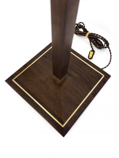 Gerald Thurston RARE WALNUT AND BRASS INLAY FLOOR LAMP