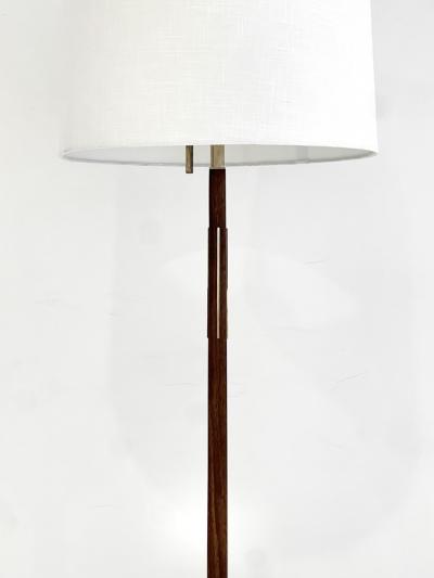 Gerald Thurston RARE WALNUT AND BRASS INLAY FLOOR LAMP