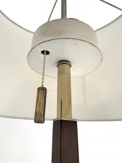 Gerald Thurston RARE WALNUT AND BRASS INLAY FLOOR LAMP