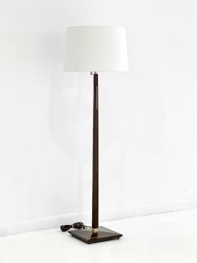 Gerald Thurston RARE WALNUT AND BRASS INLAY FLOOR LAMP